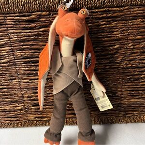 Star Wars Jar Jar Binks Plush Stuffed Animal Toy Applause Vintage 12” 1990’s